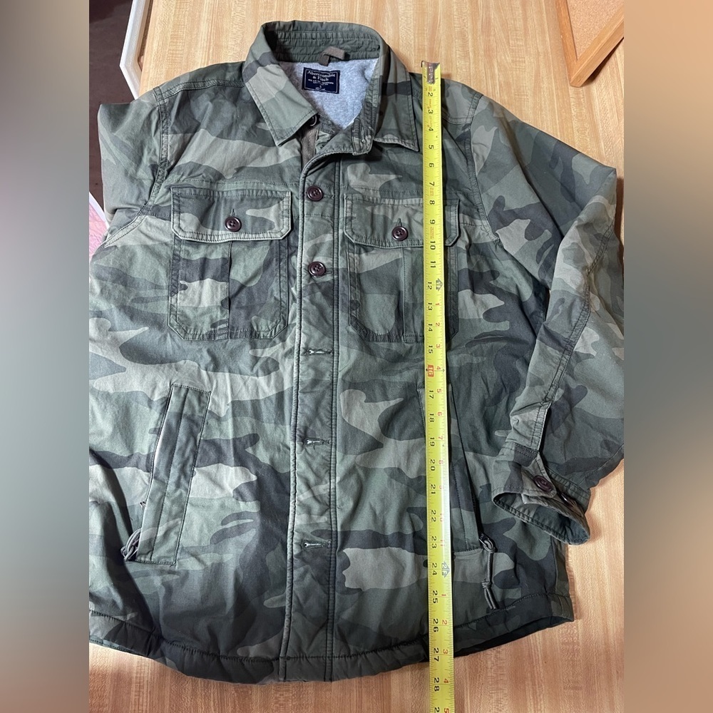 Abercrombie & Fitch green camo button down jacket coat women’s size S - Picture 13 of 17